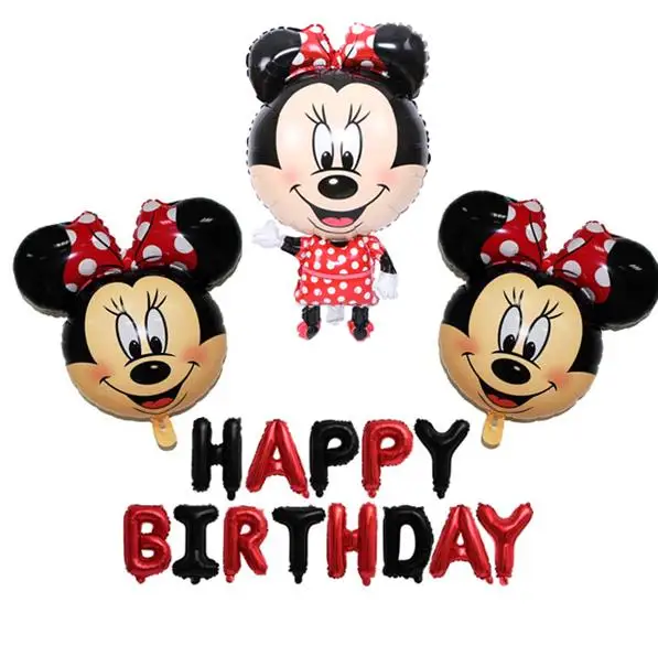 cartoon Mouse foil balloon baby shower party supplies cartoon kids toys for happy birthday party decorations hat - Цвет: 4