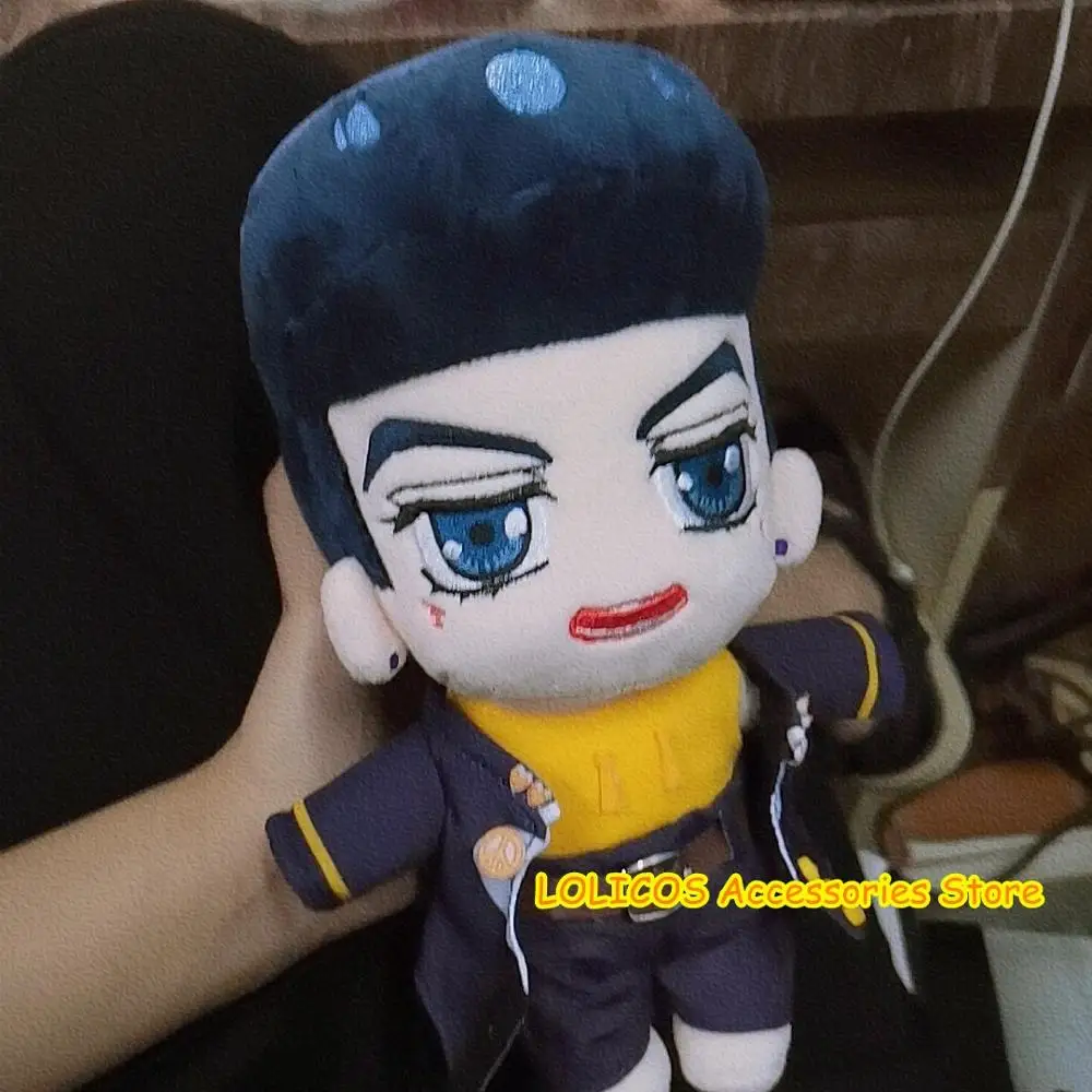 

Hot JoJo's Bizarre Adventure Higashikata Josuke Cosplay Pillow Plush Doll Plushie Toy Change suit Dress Up Clothing Gift 20cm