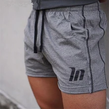 Мужские Новые Летние повседневные шорты, мужские облегающие шорты с принтом, размер по колено, брендовая одежда серого, черного цвета, камуфляжные мужские шорты