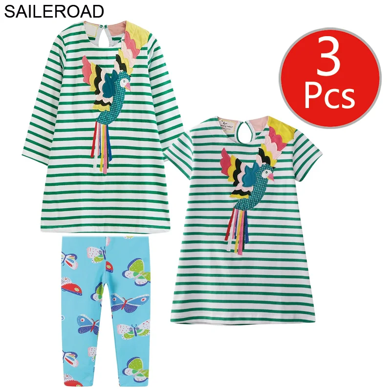 7684-6174-1128 photo SAILEROAD 3шт. Девушки одеваются леггинсы для малышей. Летняя осень. Одежда для единорогов. Детские платья. Одежда для девочек - Цвет: 7684-6174-1128 photo