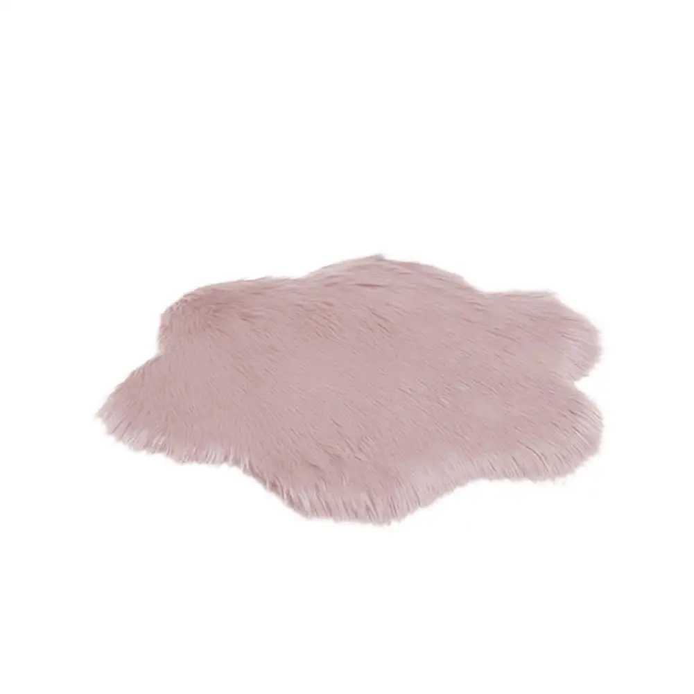 Pink Ковры в форме сливы, мягкий ковер, искусственная шерсть, овчина, искусственный пушистый коврик, детская комната, ковер для гостиной - Цвет: Pink