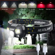 

Ultra Bright Hands-free Inductive LED Headlamp Motion Sensor Headlight USB Rechargeable Waterproof Flashlight Built-in Battery