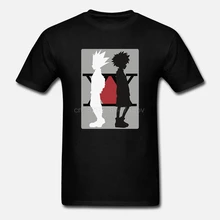 M L XL HXH GON KILLUA HUNTER X HUNTER унисекс размер S персонаж черная футболка(China)