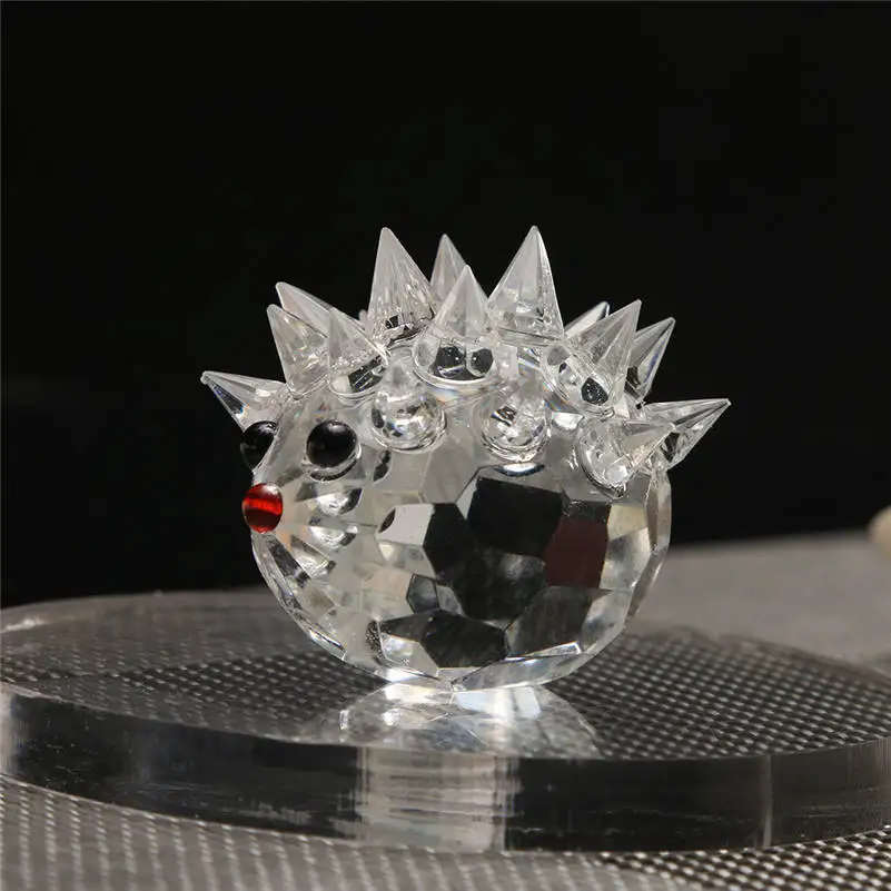 

Fashion Home decoration Exquisite Clear Crystal Hedgehog Animal Figurine Collection Glass Ornament Wedding Gifts Decor 661ZS10