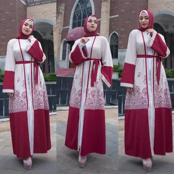 

Dubai Fashion Muslim Print Abaya Full Dresses Cardigan Kimono Long Robe Gowns Jubah Middle East Ramadan Arab Islamic Clothing