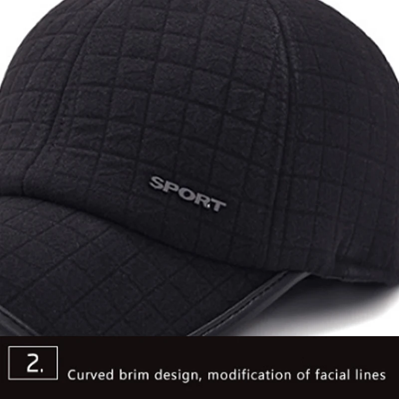 Хлопковая темно-синяя Удобная теплая утолщенная Кепка Snapback 1 шт. для мужчин с ушанками серая Черная мягкая бейсбольная кепка регулируемая