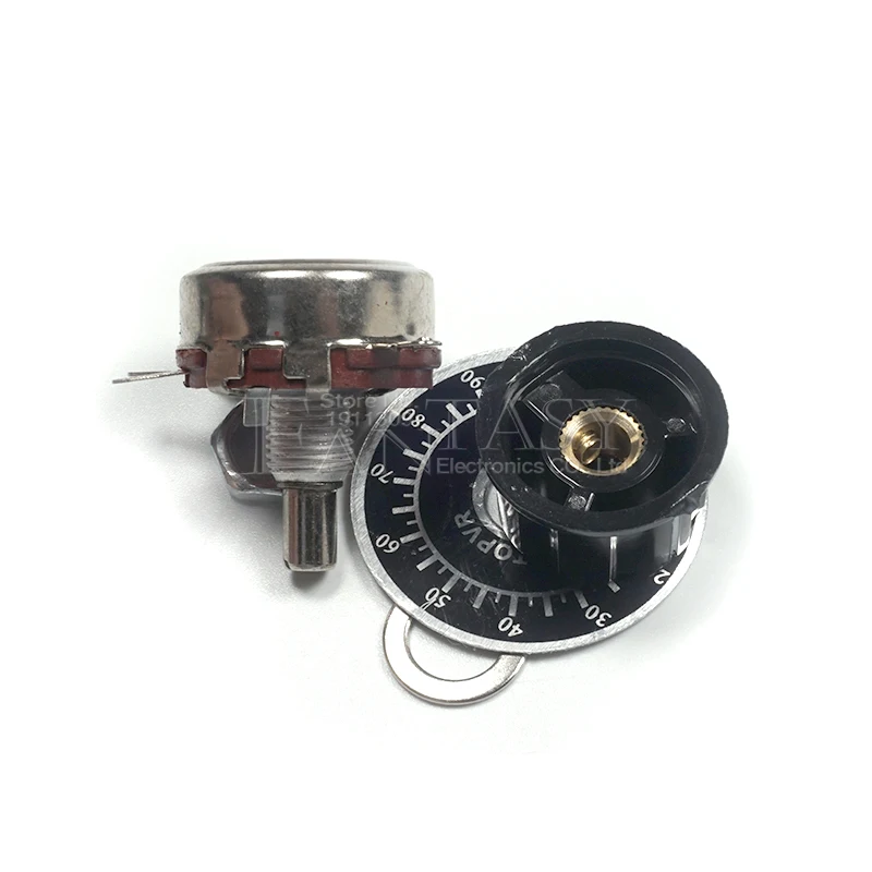 1 set WTH118 DIY Kit Parts 2W 1A Potentiometer 1K 2.2K 4.7K 10K 22K 47K 100K 470K 1M A03 knob potentiometer kit adjustable resistor potentiometer knobs