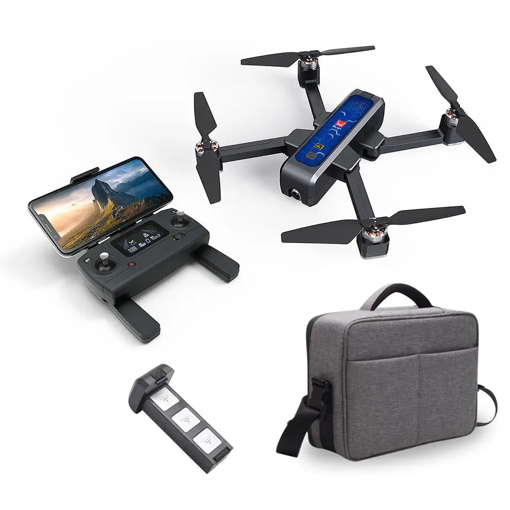 Дрон с дистанционным управлением 4K 5G WiF HD камера Квадрокоптер FPV складной четырехосевой Дрон с бесщеточным Мотором оптическое позиционирование потока - Цвет: blue bag one B