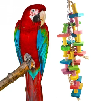 

2019 Creative Hot-Sale Bird Toys Parrot Pet Bird Chew Hang Toys Wood Large Rope Cave Ladder Chew Toy