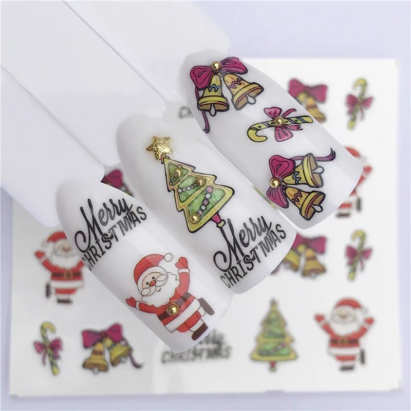 Good Buy Nail-Sticker Snowman-Designs New-Year-Slider Xmas-Decals Tattoo Full-Cover Christmas R6q9rq0aE