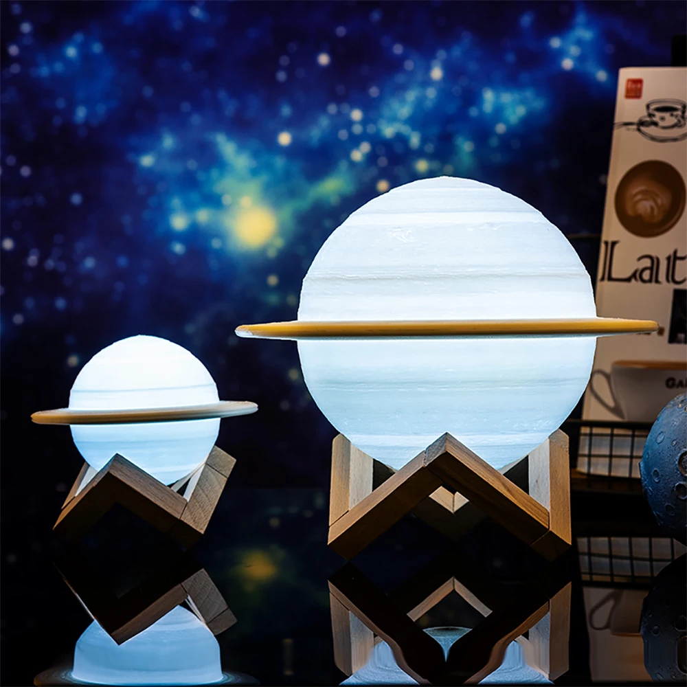 USB 3D принт лампа Сатурна Moon лампа дети стол ночной Светильник для Спальня украшения дома Рождественские подарки челнока 13/15/22 см