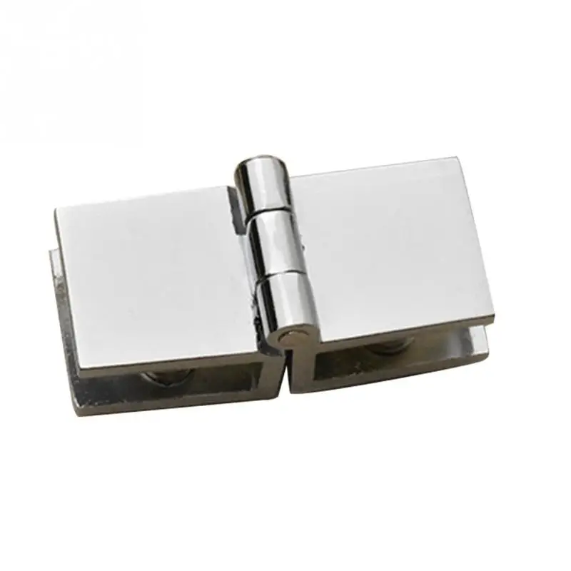 90 180 Degree Bilateral Clip Home Easy Install Glass Clamp Zinc Practical Durable Cabinet Door Hinge Bathroom Furniture Cupboard