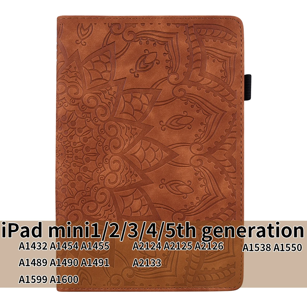 Ретро чехол для планшета для iPad air1 2 pro 9,7 mini pu кожаный чехол s Smart cover Авто спящий стенд функция поддержки для iPad mini3 4 5 - Цвет: For ipad mini brown