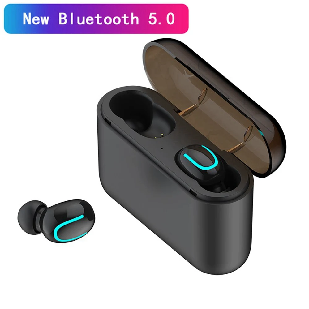 HBQ Q32 Ture беспроводные наушники Bluetooth 5,0 гарнитура с микрофоном Мини Bluetooth вкладыши беспроводные наушники PK i10 TWS - Цвет: Черный