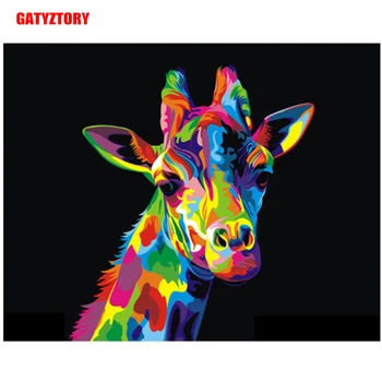

GATYZTORY 5D Diamond Painting Full Square DIY Home Decor Mosaic Rhinestone Picture Custom LOGO Canvas Wall Art Colorful Giraffe