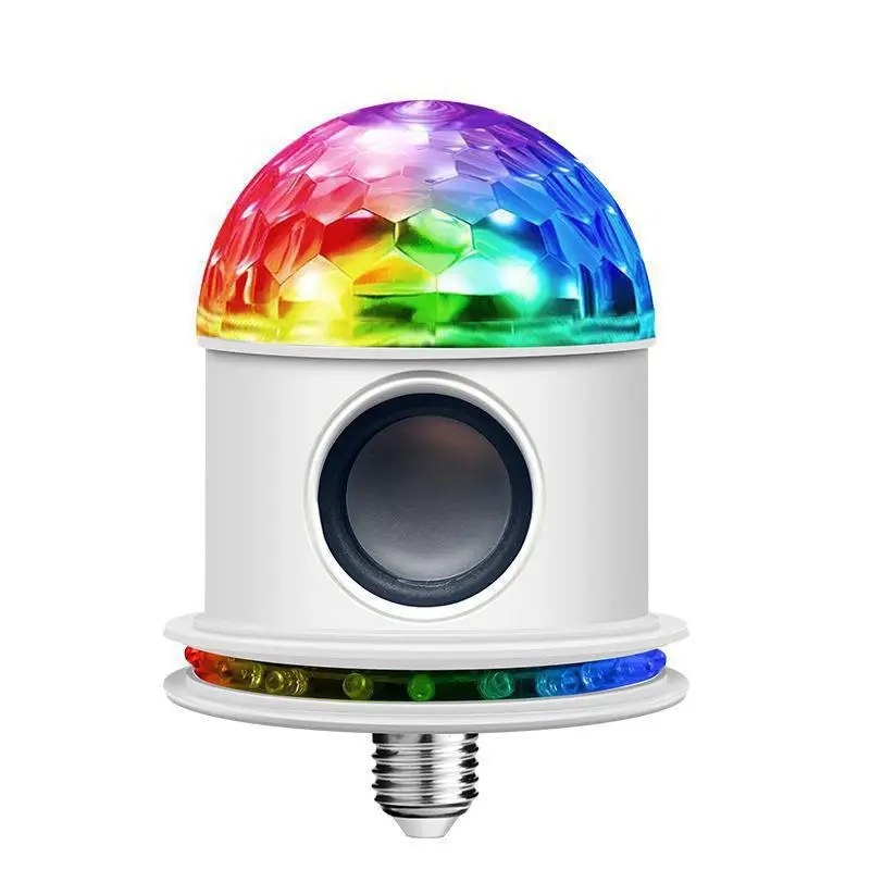 E27 Bluetooth RGB сценический светильник светодиодный 7 цветов меняющий вращающийся