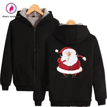 

Christmas festival men hoodies zipper 2019 Hot Plus Velvet Fashion Thicken Zipper Hoodies Sweatshirt Casual Harajuku Streetwear