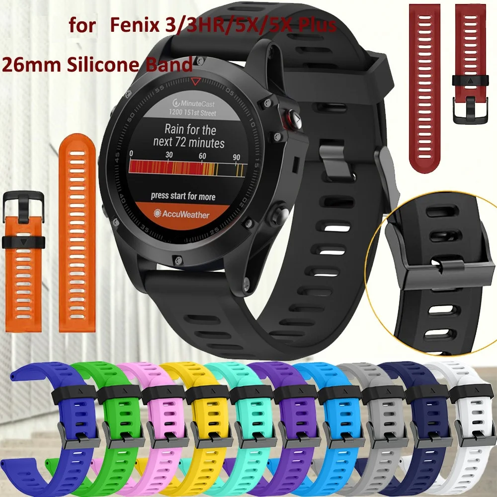 26mm Width Watch Strap for 3 Band Outdoor Sport Silicone Watchband for Fenix 3HR/Fenix 5X with tools _ - AliExpress Mobile