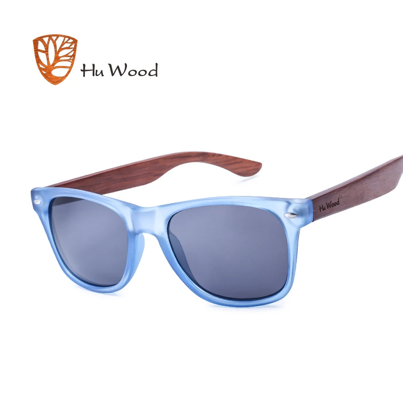 HU WOOD дизайн мужские/женские классические ретро заклепки поляризованные солнцезащитные очки УФ Защита бамбуковые солнцезащитные очки GRS8004 - Цвет линз: Серый