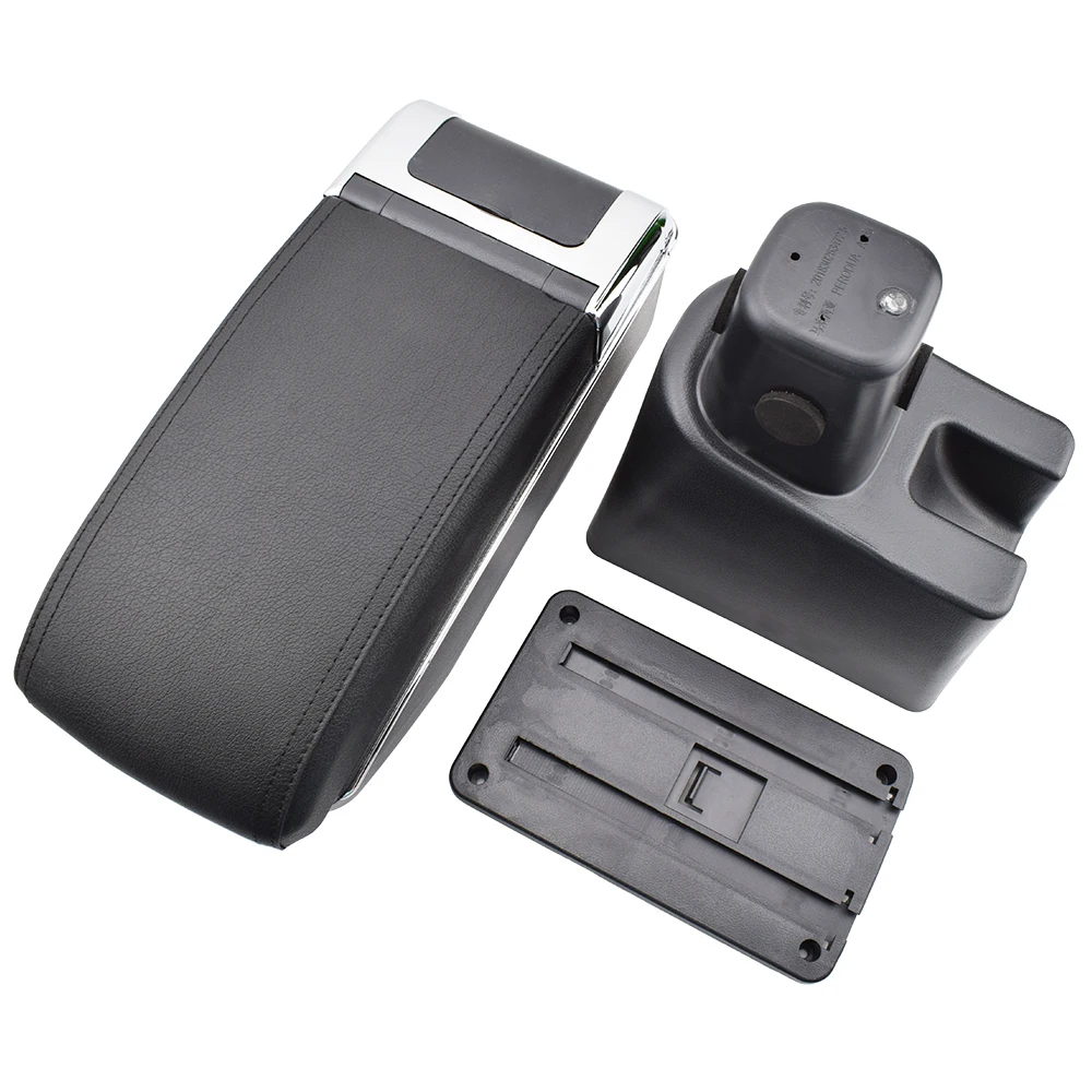 Для Perodua Axia- коробка для хранения подлокотник интерьера двухслойный черный кожаный пепельница украшения