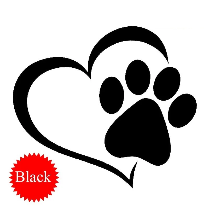 

Cute Dog Paw with Peach Heart Car Sticker Cartoon Animal Adopt Dog Cat Love Pet Car Decal 3D Animal Dog Foot Prints Footprint
