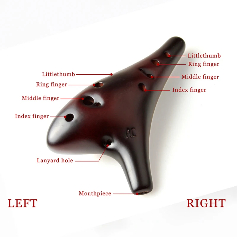 Музыкальные инструменты Ac Brown Ocarina с 12 отверстиями музыкальные китайская матовая