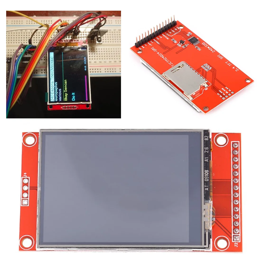 2,4 дюймов SPI TFT lcd 240x320 для Arduino Diy, модуль управления воспроизведением последовательного порта без сенсорной панели ILI9341