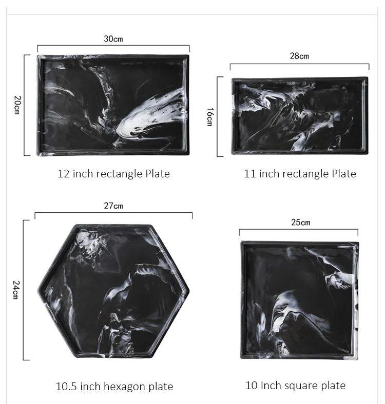Нордическая черная мраморная керамическая тарелка западное блюдо десертная тарелка ювелирный лоток для хранения Аксессуары для посуды суши посуда для морепродуктов