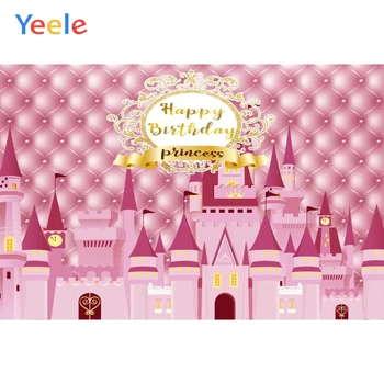 

Yeele Newborn Baby Shower Backdrop Headboard Castle Happy Birthday Princess Pink Photography Background Vinyl For Photo Studio