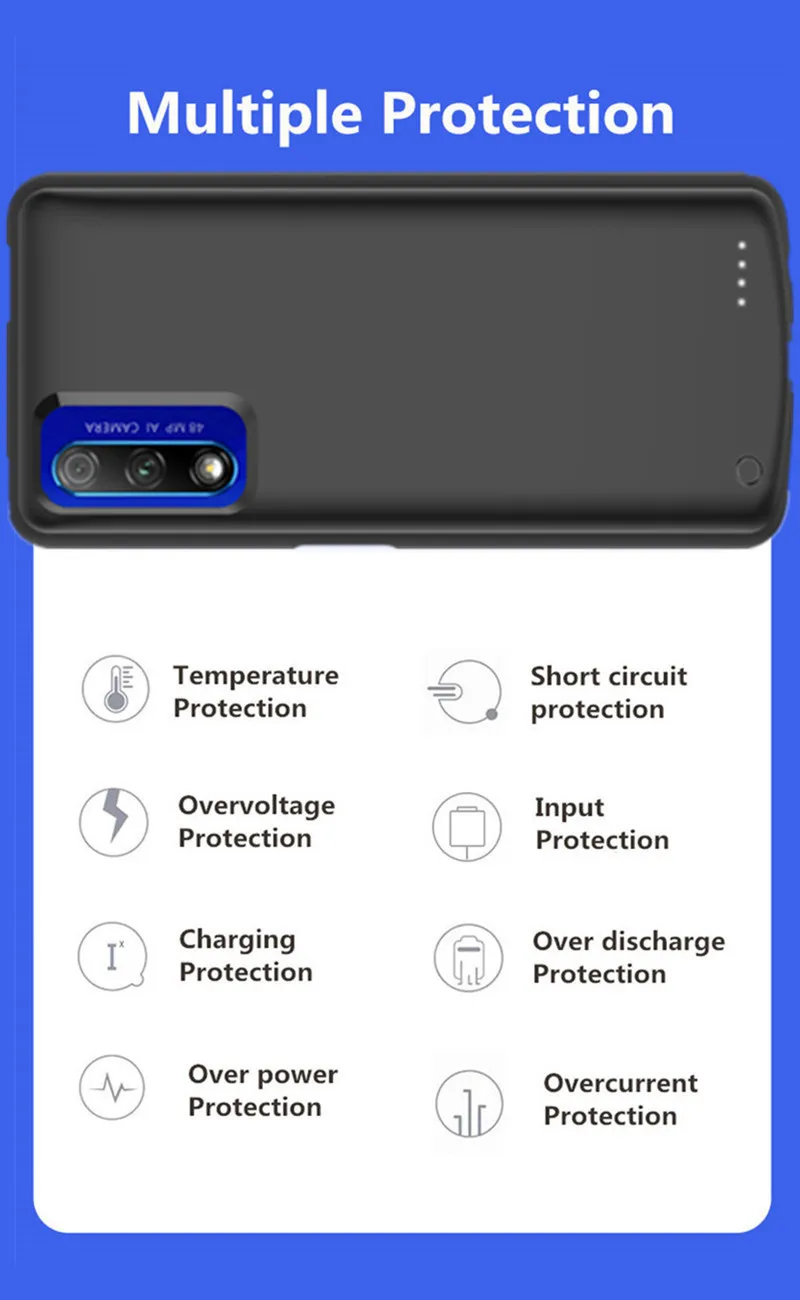 Высококачественный чехол для huawei Honor 9X Pro, Внешнее зарядное устройство для резервного копирования, 6500 мАч, зарядное устройство, чехлы для аккумуляторов