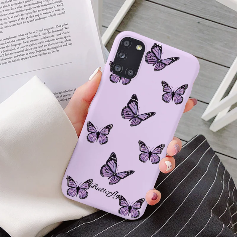 For Samsung Galaxy A31 Case 6.4" Soft Silicone TPU Fashion Cover For Samsung A 31 A 3 1 Protective Flower Dinosaur Fundas Bumper cute samsung phone case