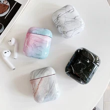Для AirPods чехол роскошный цветной мраморный градиентный цветной узор защитный жесткий чехол для Airpods 2 Bluetooth чехол для наушников