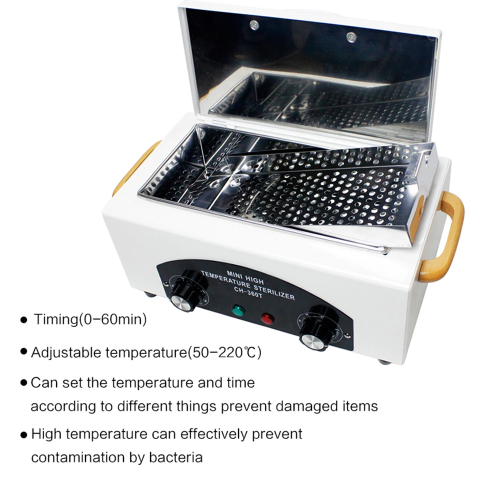 300W High Temperature Sterilizer Nail Art Tools Disinfection Cabinet Sterilizer Machine For Manicure set US/EU Plug 110V/220V