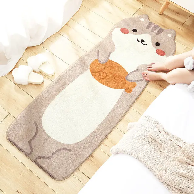 Bubble Kiss Cartoon Soft Long Carpet For Bedroom Bedside Non-Slip Tatami Floor Mat Children's Room Decor Cashmere Area Rugs Type 8
