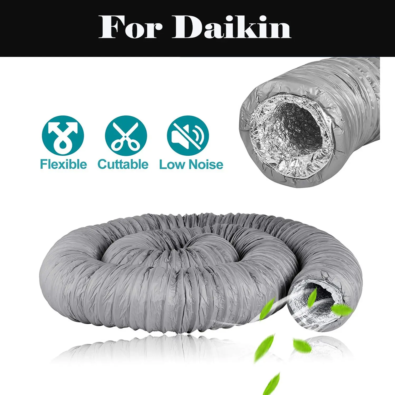 

1.2 2.5 5M Extractor Fan Air Conditioner Ventilation Pipe For Daikin FTKH35QRV16 DTKP25QRV16 FTC60PRV16 FT50M