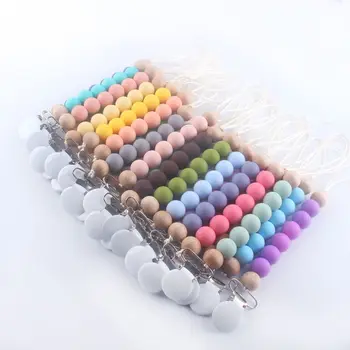 

Silicone Baby Anti-drop Chain Pacifier Clips Infant Nipple Appease Soother Chain Clips Dummy Holder Baby Bite Bead