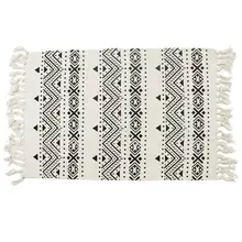 Мягкий хлопковый коврик в скандинавском стиле с геометрическими полосками и кисточками для дома, коврик для двери, домашний декор