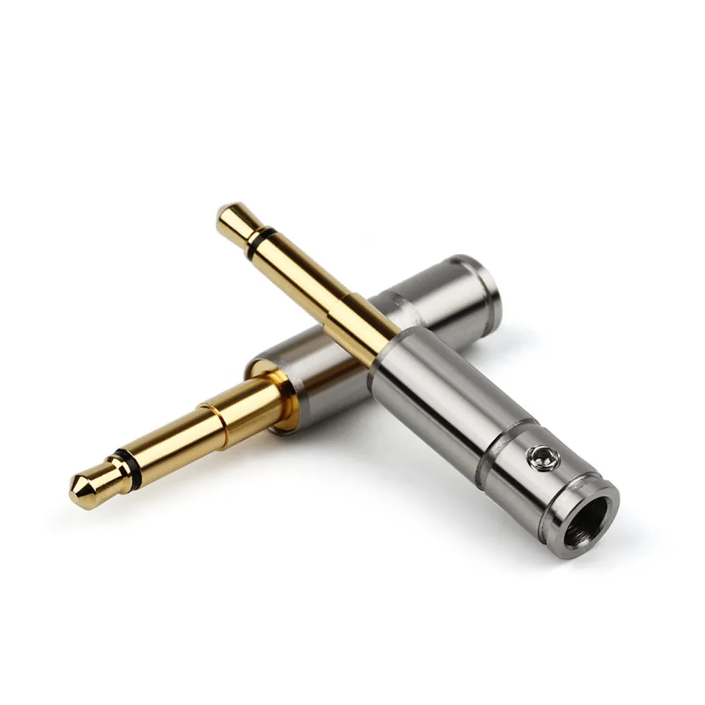 3 5mm Audio Jack For MM400 Earphone Plug Stainless Steel Shell Gold Plated Solder Headphone Jack Adapter DIY Silver