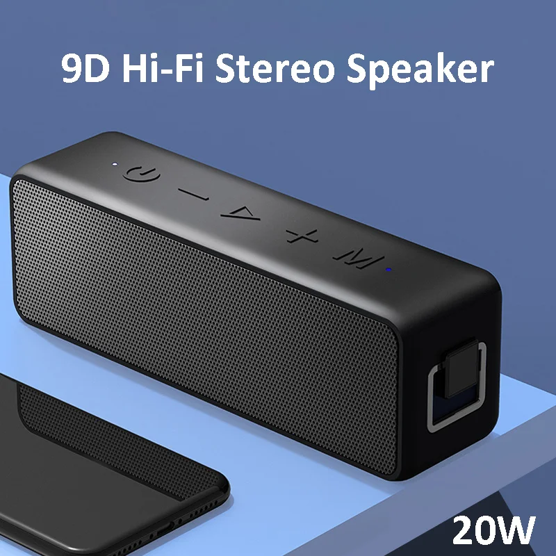 

20W Portable Bluetooth Speaker 3600mAh Power Bank Wireless Bass Subwoofer IPX7 Waterproof Outdoor Boombox Type-c USB AUX TF Card