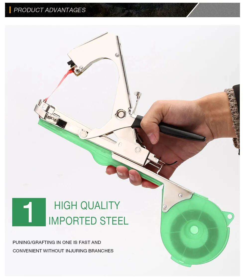 A1 Tying Machine Plant Garden Plant Tapetool Tapener +10 Rolls Tape Set for Vegetable Grape Tomato Cucumber Flower