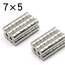 5/10/20/50/100 Pcs 7x5 Round NdFeB Neodymium Magnet N35 Super Powerful Small imanes Permanent Magnetic Disc