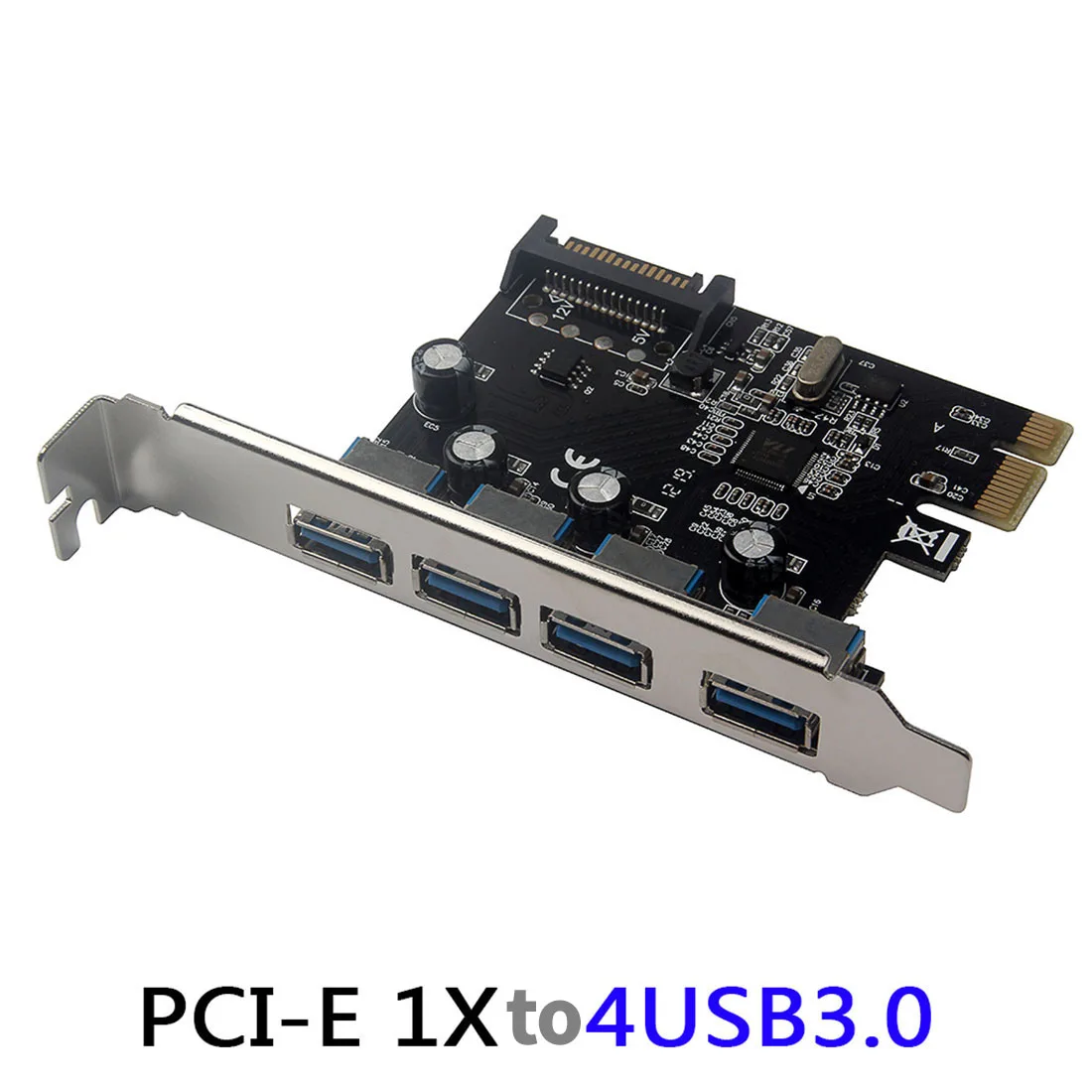 4 порта USB 3,0 PCI-e Плата расширения PCI Express PCIe USB 3,0 концентратор адаптер 5 Гбит/с Райзер контроллер удлинитель с 4Pin/SATA питания