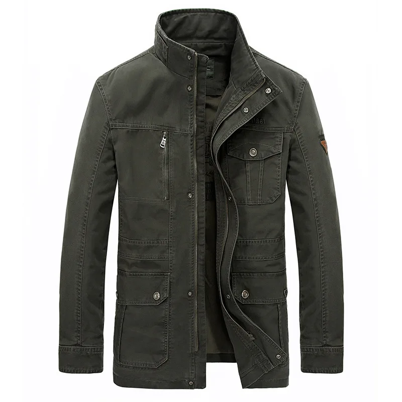 

Men Mid-length Tooling Jacket Middle-aged Large Size Loose Tops Thin Spring And Autumn Casual Coat Men's