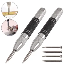 

5inch Automatic Center Punch Pin Spring Loaded Mark Center Puncture Adjustable Marker Woodworking Tool Metal Drill Bit 6Pcs