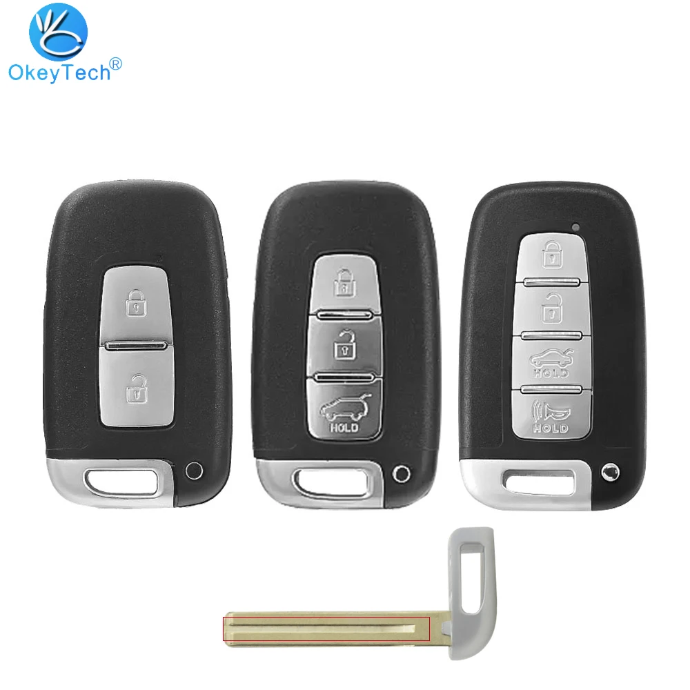 OkeyTech 2/3/4 Кнопка смарт ключ карты оболочка Fob чехол для Hyundai IX35 Sonata I30 Kia Forte Sportage K2 K5 с