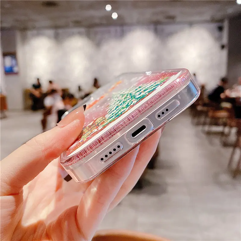 iphone 12 mini cover case Merry Christmas Glitter Case For iPhone 12 11 13 Pro Max XR XS Max X 7 8 6S Plus 11 Dynamic Quicksand Shockproof Back Cover iphone 12 mini leather case