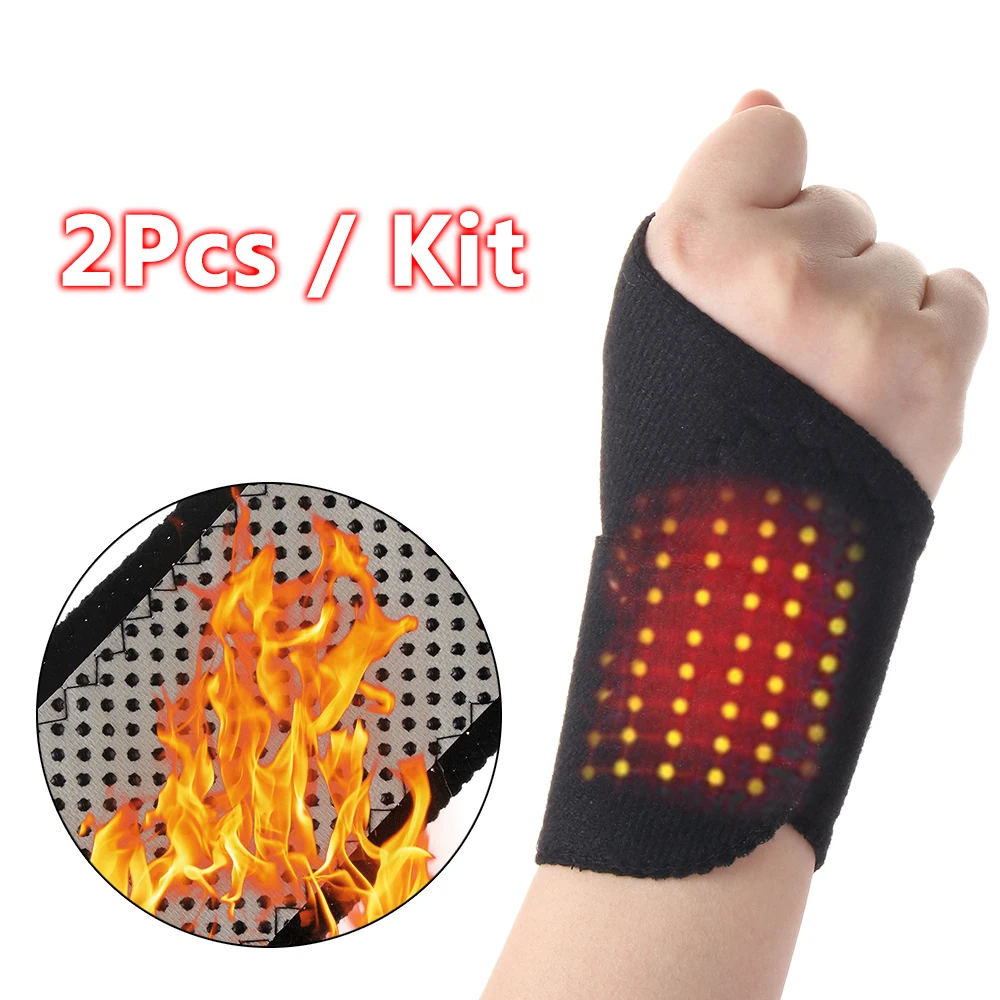 1 Pair Tourmaline Selfheating Wrist Brace Sports Protection Wrist Belt