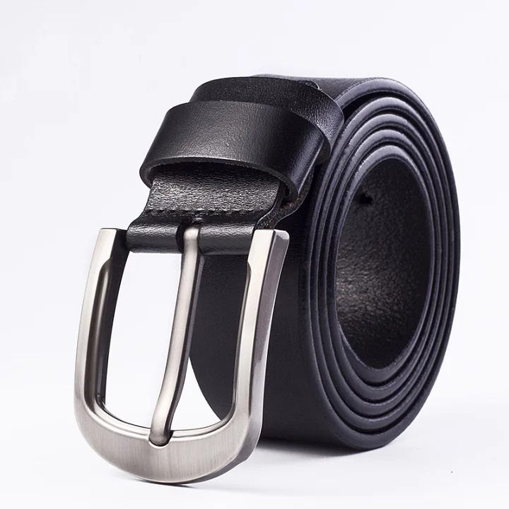 new men's leather belt luxury strap men's leather leather two-color designer belt jeans casual men's leather - Цвет: Black