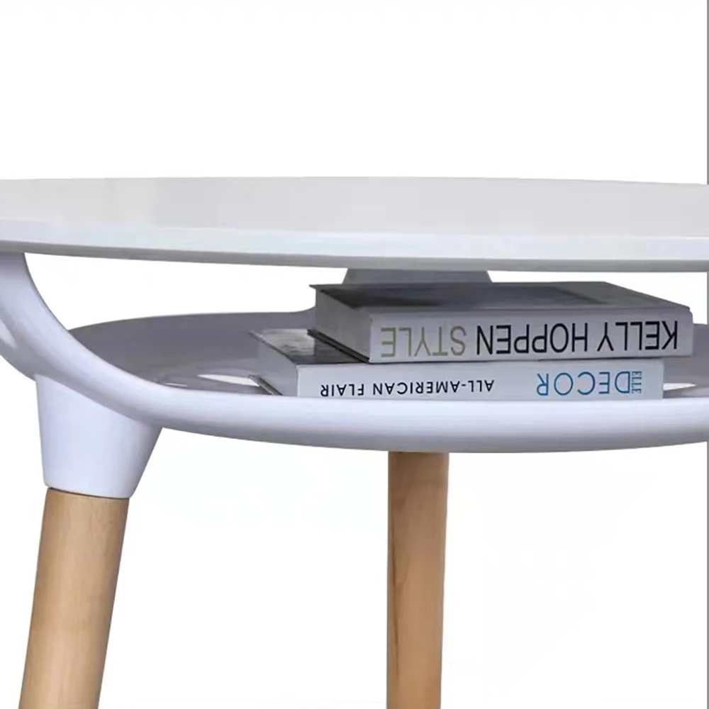Домашний обеденный стол с белой краской на буковых ножках с пластиковой стойкой для хранения, кухонный стол, современный круглый стол для России