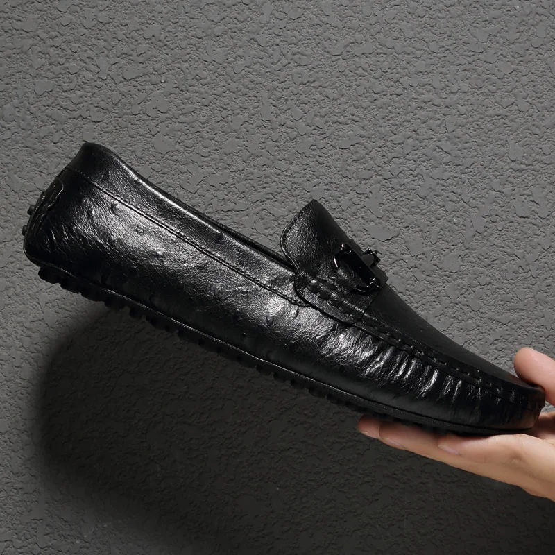 Romмедаль летняя повседневная обувь из натуральной кожи мужские однотонные черные лоферы в горошек дышащие мокасины для вождения и прогулок обувь ручной работы